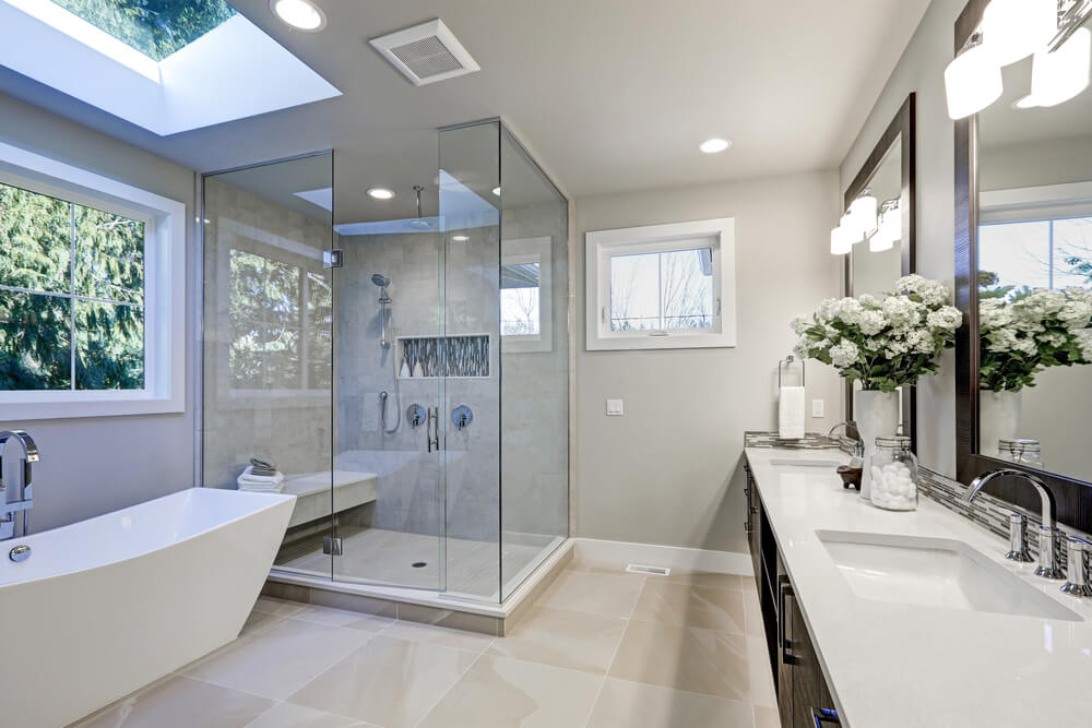 beautiful shower (1) white bathroom